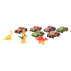 Set de coches con estampado animal y animales de juego.