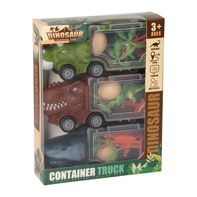 Set camion dinosauri e squalo, 3 pz.