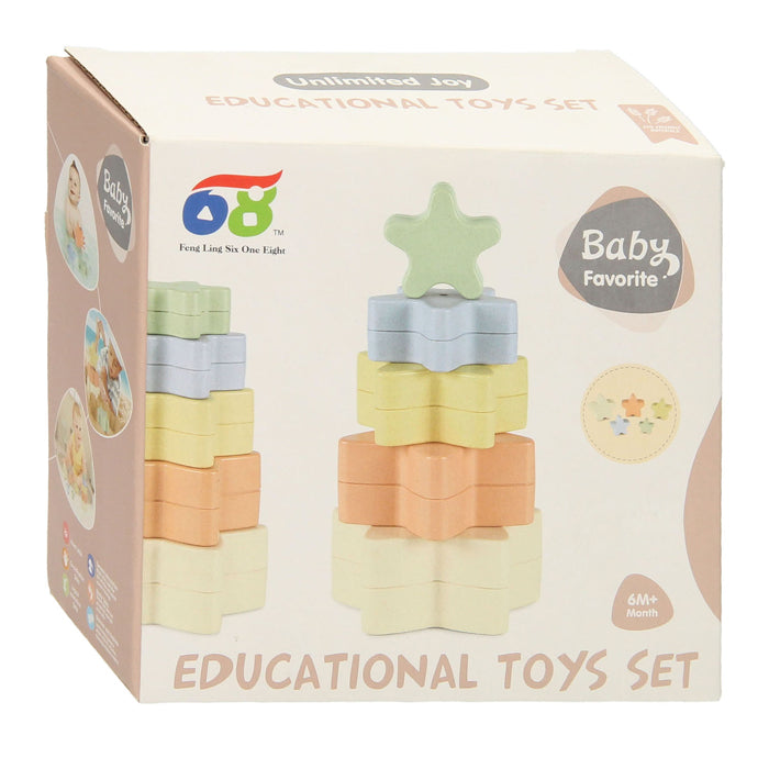 Towdler Stack Tower Ster Pastel, 5dlg.