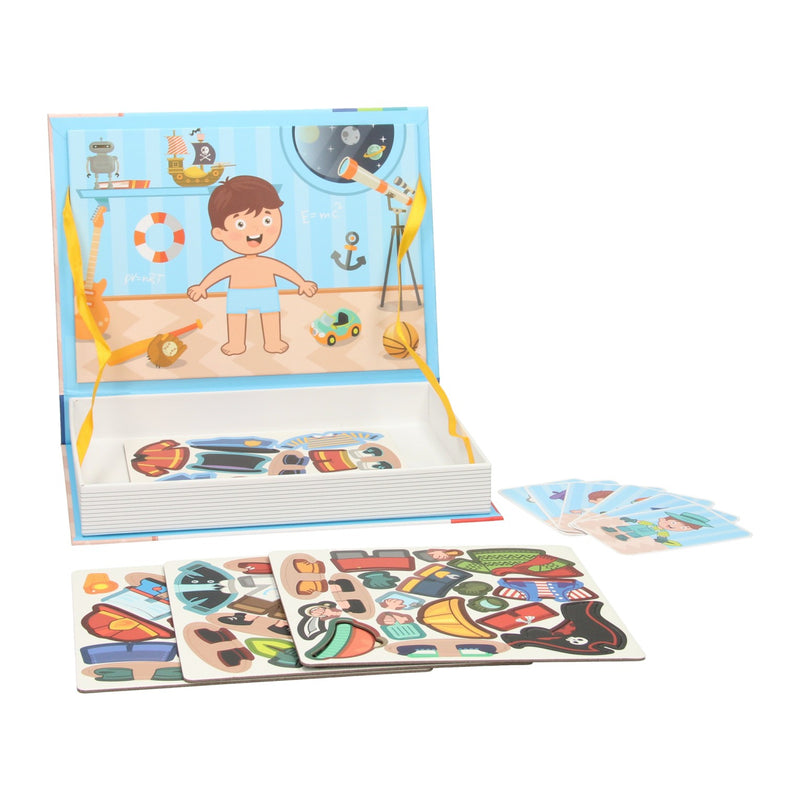 Libro magnetico - abiti da ragazzo, 59 pz.