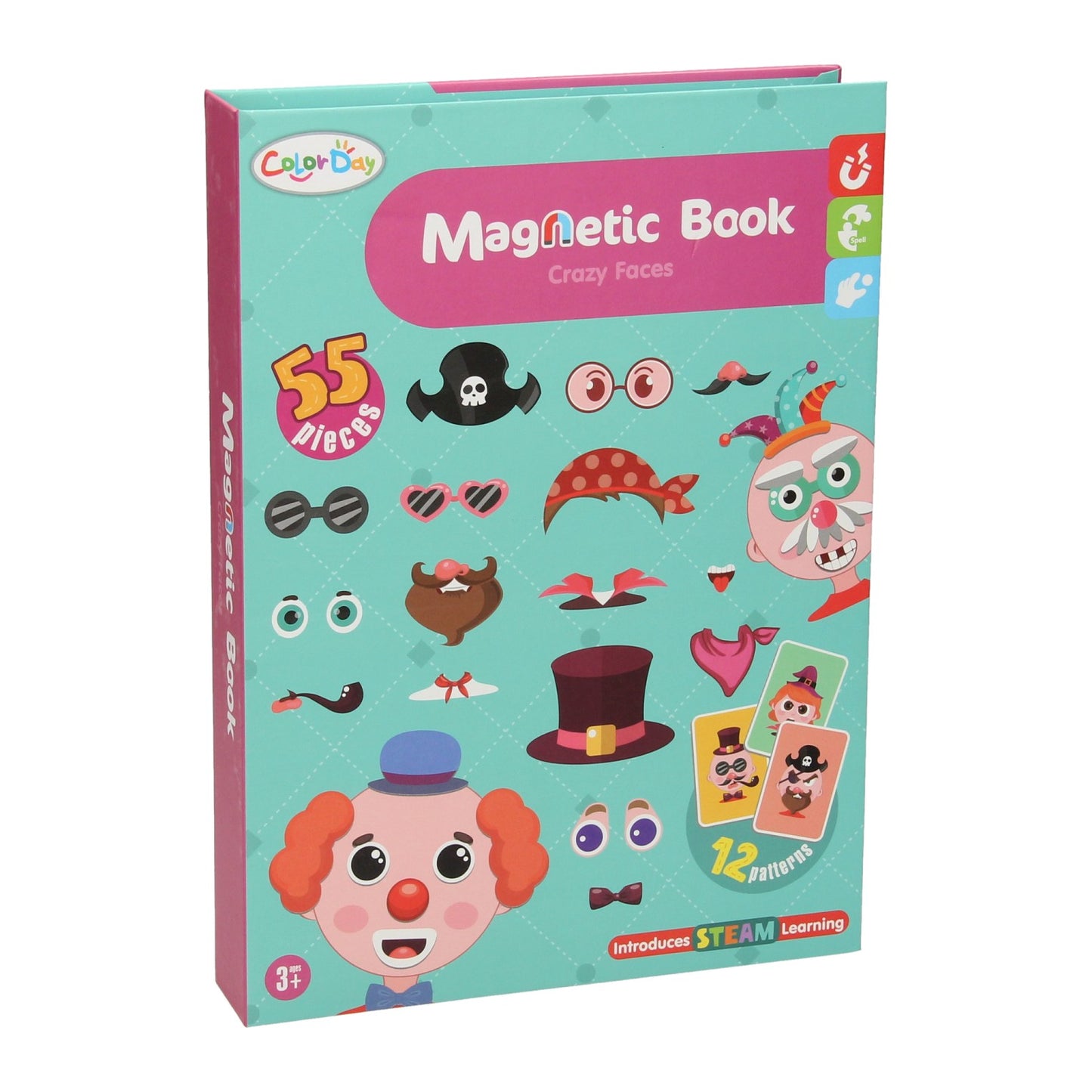 Libro de almacenamiento magnético - caras locas, 55 uds.