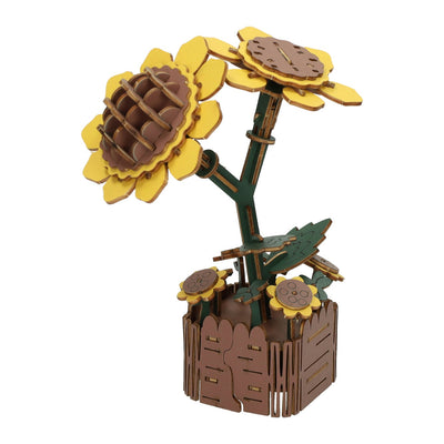 Kit di costruzione 3D in legno girasoli - 121 pezzi.