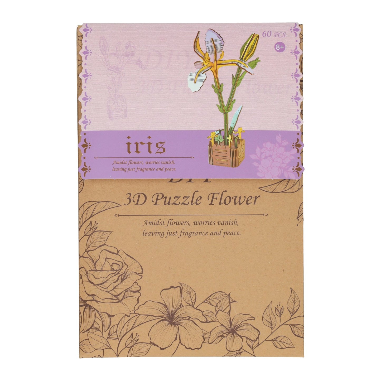 Kit di costruzione 3D in legno iris - 60 parti.