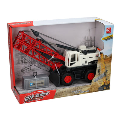 Camión grúa de construcción con sonido ligero.