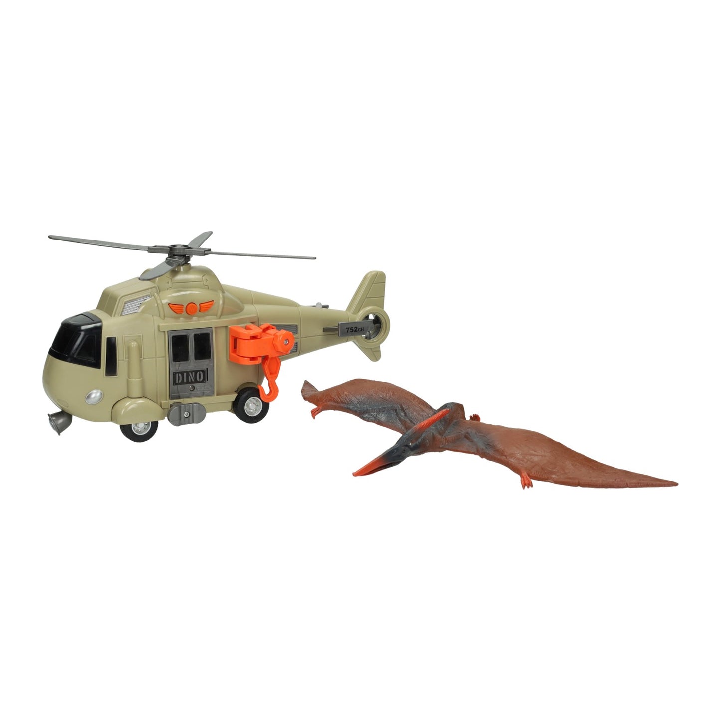 Helicóptero con dinosaurio - incl. luz y sonido