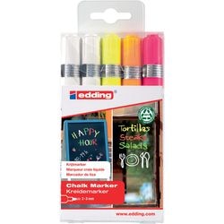 Chalk marker edding e4095 color assortment pack 5 pieces