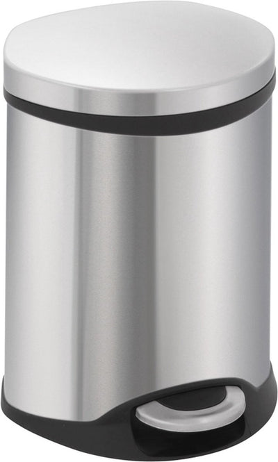 Eko - pattumiera a pedale Shell Bin 6 litri - plastica acciaio inox - acciaio inox opaco - pattumiera per rifiuti