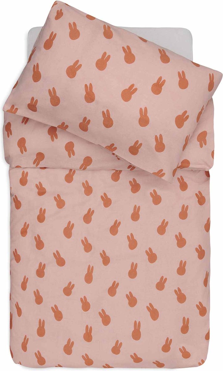 Jollein x nijntje - dekbedovertrek met sloop 100x140cm - dekbed ledikant, dekbedovertrek baby - miffy shadow wild rose
