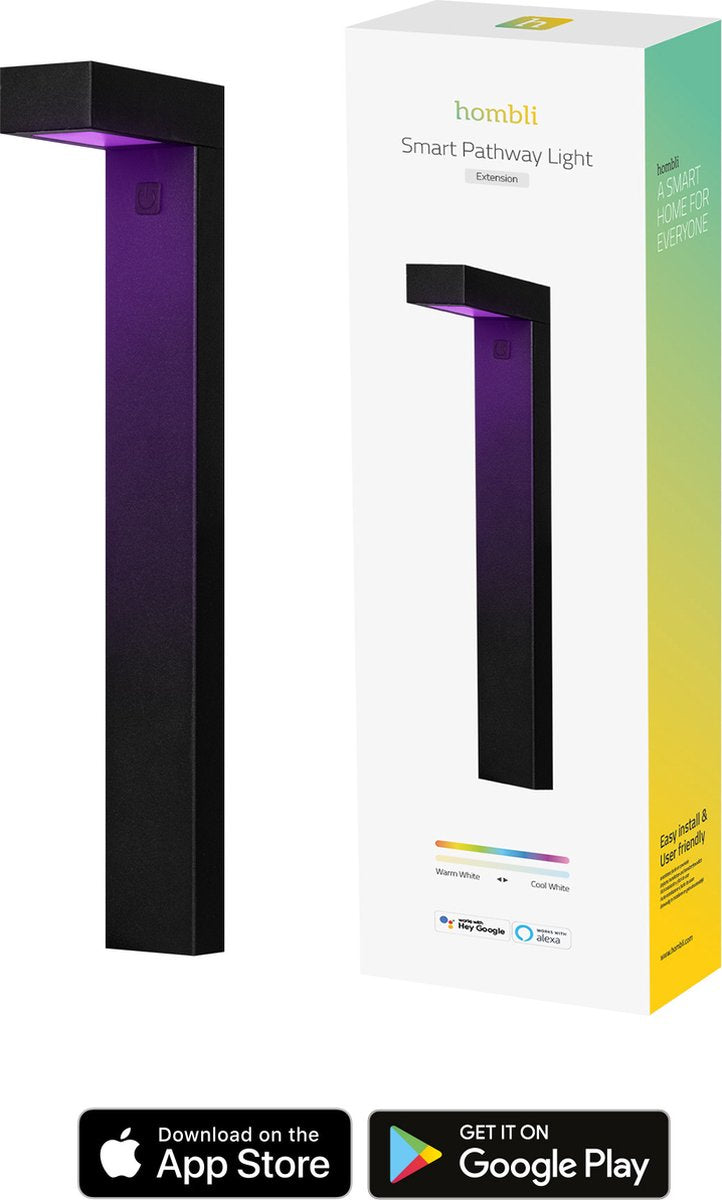 Prolunga lampada intelligente con piantana Hombli - illuminazione da esterno - luce bianca e colorata - illuminazione da giardino - funzione timer - 1 pezzo - nero