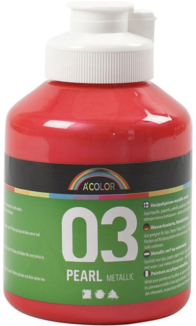 Pintura acrílica A-color metalizada, metalizada, roja, 500 ml 1 botella