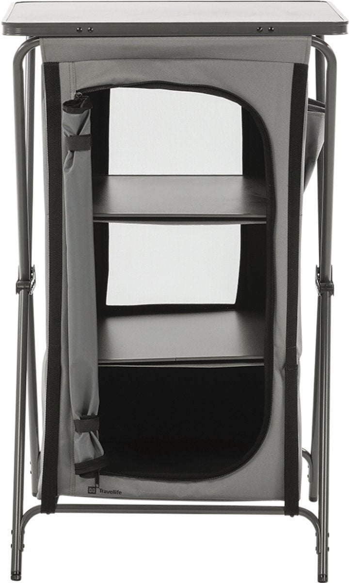 Mobiletto portaoggetti Travellife Toledo pieghevole basso grigio scuro
