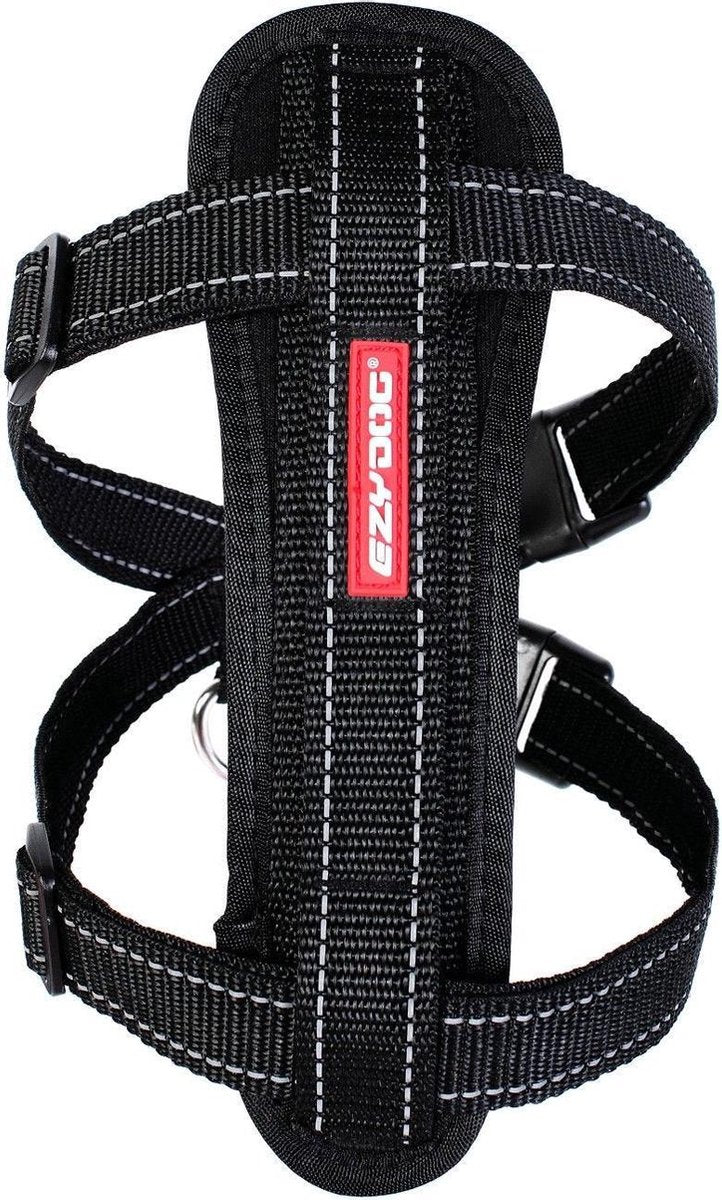 Ezydog chest plate hondentuig met autogordel zekering - honden harnas - m - zwart