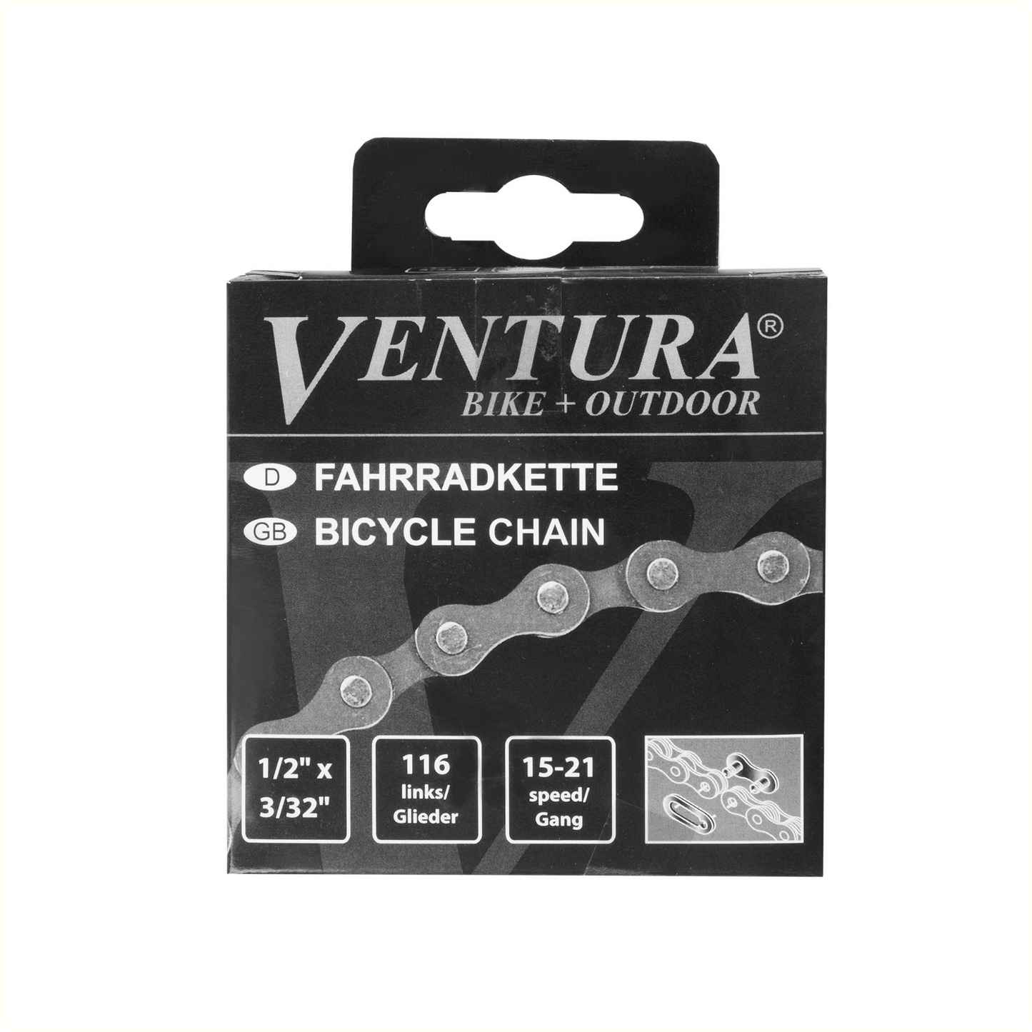 Collar Ventura FD1002A - 6 7sp - 1 2 x 3 32 - 116 enlaces - gris