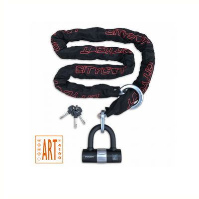 CityCat Chain Lock Art **** 180cm x10.5 mm. con bucle y mini bloqueo de soporte