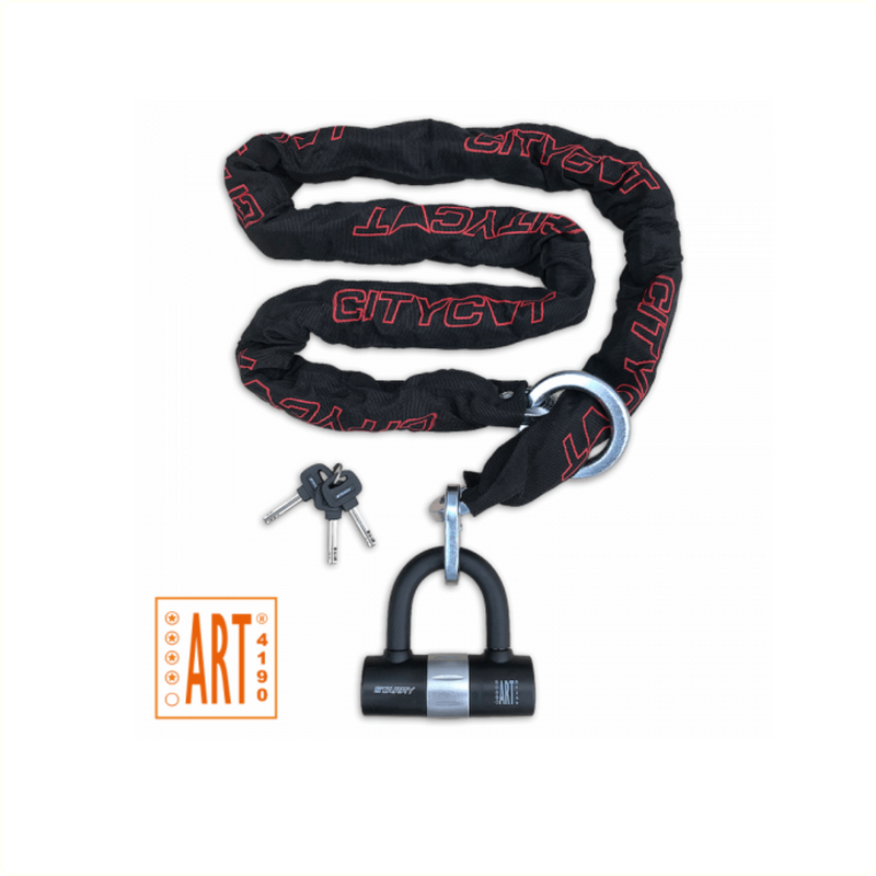 Citycat Chain Lock Art **** 180 cm x10,5 mm. con anello e mini blocco della staffa