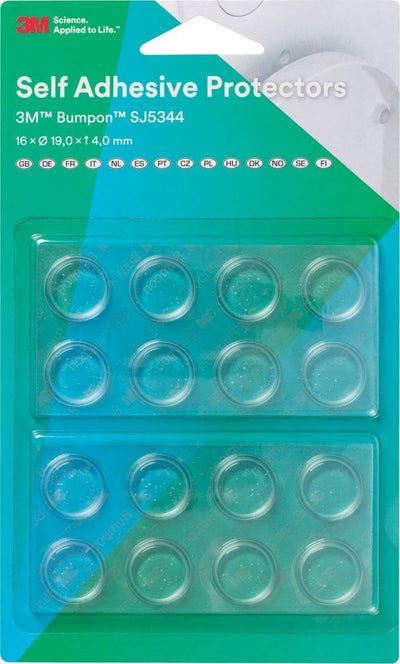 Cuffie antiurto autoadesive da 3 m, trasparenti, blister da 16 pezzi