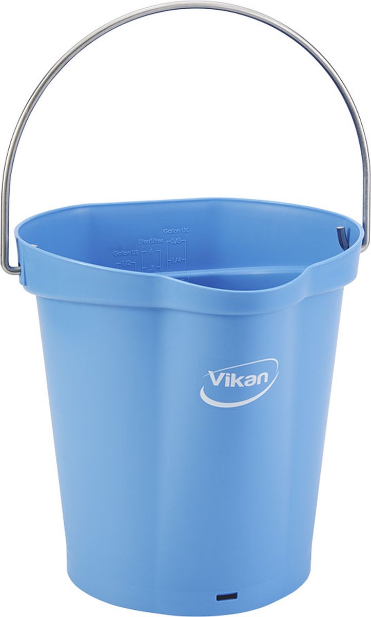 Balde Vikan 56883 - 6 litros - azul - balde robusto - resistente a productos químicos - máximo 100°c - adecuado para procesamiento de alimentos y trabajos de limpieza