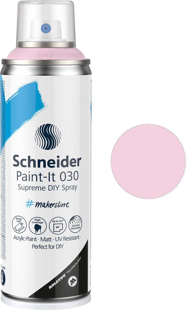 Schneider schrijfwaren schneider spuitbus verf - paint-it 030 - diy spuitverf - acrylverf - 200ml - roze pastel - s-ml03052121