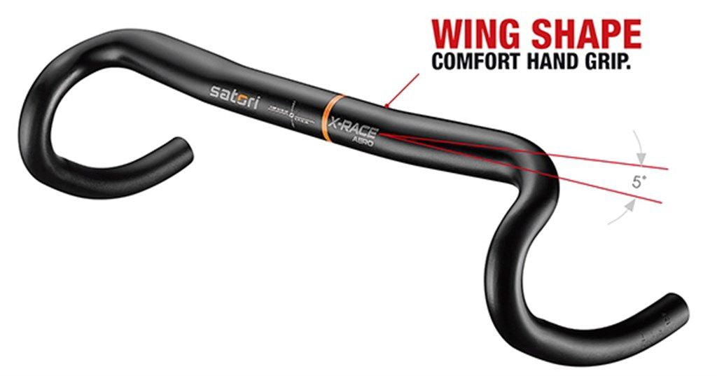 Satori stuur x-race aero ø31.8mm b=420mm - mat zwart