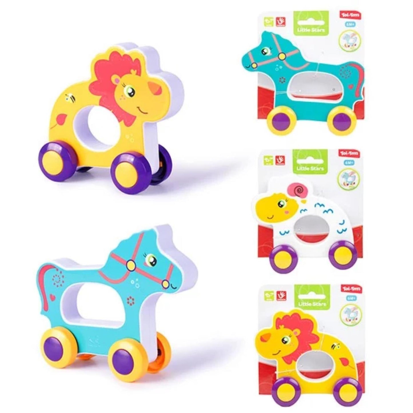 Le stelline Toi-Toys spingono l'animale traballante
