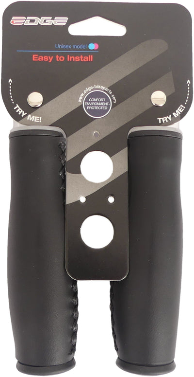 Edge City Manijas de cuero artificial de 135 mm de negro