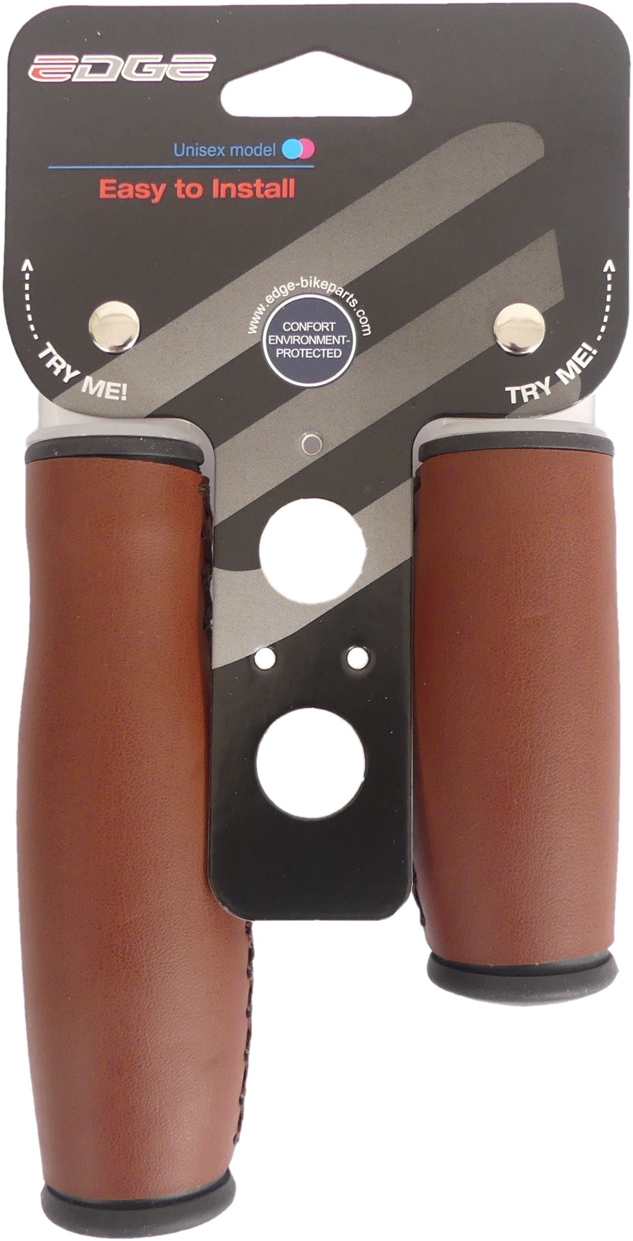 The Edge City Handles - Art Leather Bicicletas, 135 92 mm, marrón oscuro