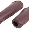 Manijas de borde de cuero Matt Matt Dark Brown 135 92 mm (envasado de taller)