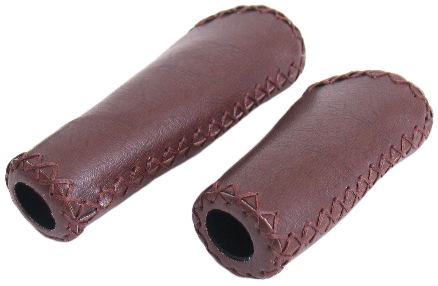 Manijas de borde de cuero Matt Matt Dark Brown 135 92 mm (envasado de taller)