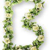 Garland de flores de rosas de albahaca - Flower Streng - Blanco