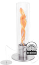 Höfats Spin Classic Table Fire 1500 Chimenea de bioetanol plateada sobre líquido, chimenea de mesa de acero inoxidable, chimenea de mesa calefactora para interior y exterior