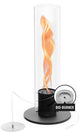 Höfats Spin Classic Table Fire 1500 Chimenea de bioetanol negra sobre líquido, chimenea de mesa de acero inoxidable, chimenea de mesa calefactora para interior y exterior