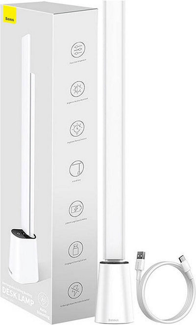 Baseus - verstelbaar bureaulamp led - automatisch handmatig dimbaar - wit en warm licht - wit