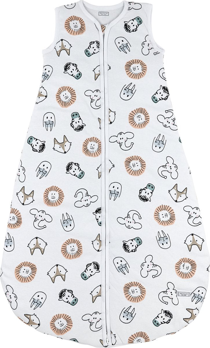 Meyco baby animal saco de dormir de verano para bebé redondo - multicolor - 98cm - 0,5 tog