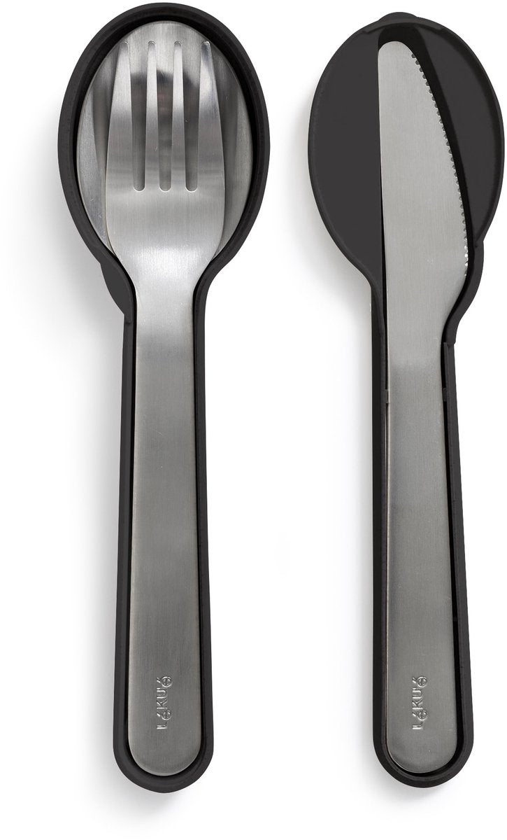 Set di posate Lékué da abbinare alla scatola portaoggetti - 3 pezzi - nero