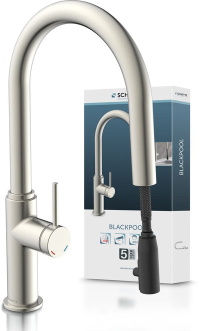 Grifo de cocina Schütte blackpool - con caño extraíble - aspecto acero inoxidable
