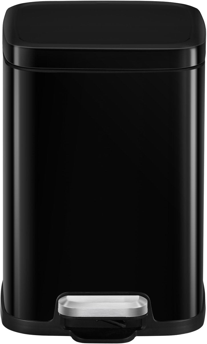 Eko - pattumiera a pedale stella 6 litri - plastica inox - nera - pattumiera