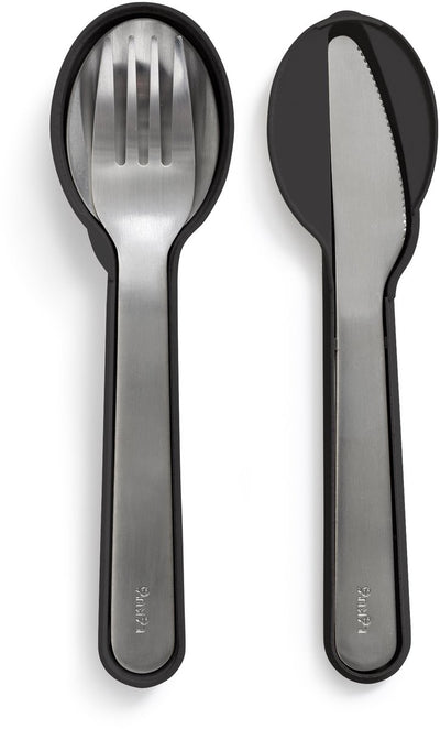 Lékué cutlery set to go with storage box - 3-piece - black