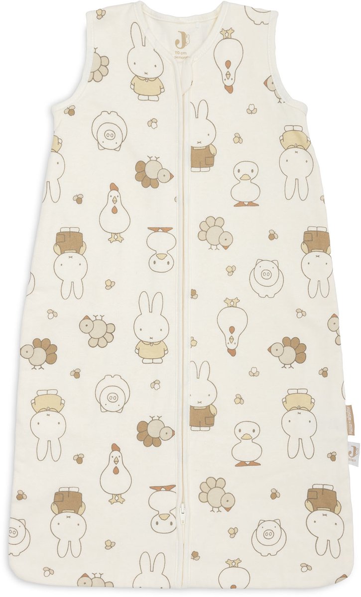 Jollein saco de dormir bebé sin mangas 110cm - jersey - miffy family farm