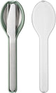 Mepal - set posate ellittiche 3 pezzi - coltello. forchetta e cucchiaio - acciaio inossidabile - salvia nordica