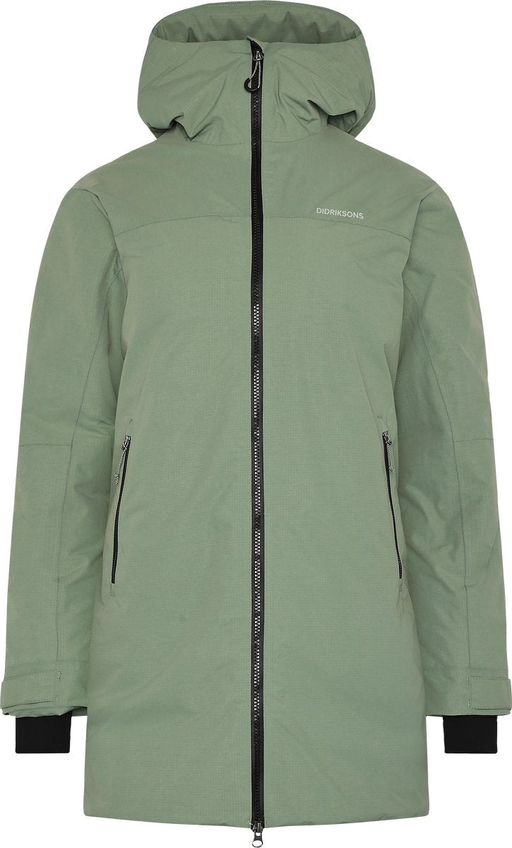 Didriksons merket wns parka giacca da esterno da donna - muschio chiaro
