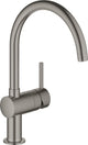 Grohe minta keukenkraan - draaibare hoge c-uitloop - 1 straalstand - brushed hard graphite (mat antraciet)