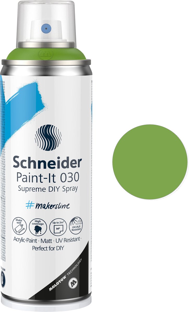 Schneider schrijfwaren schneider spuitbus verf - paint-it 030 - diy spuitverf - acrylverf - 200ml - groen - s-ml03050052