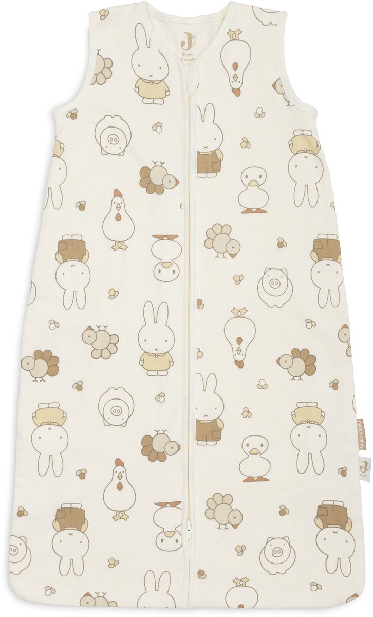 Jollein saco de dormir bebé sin mangas 70cm - jersey - miffy family farm