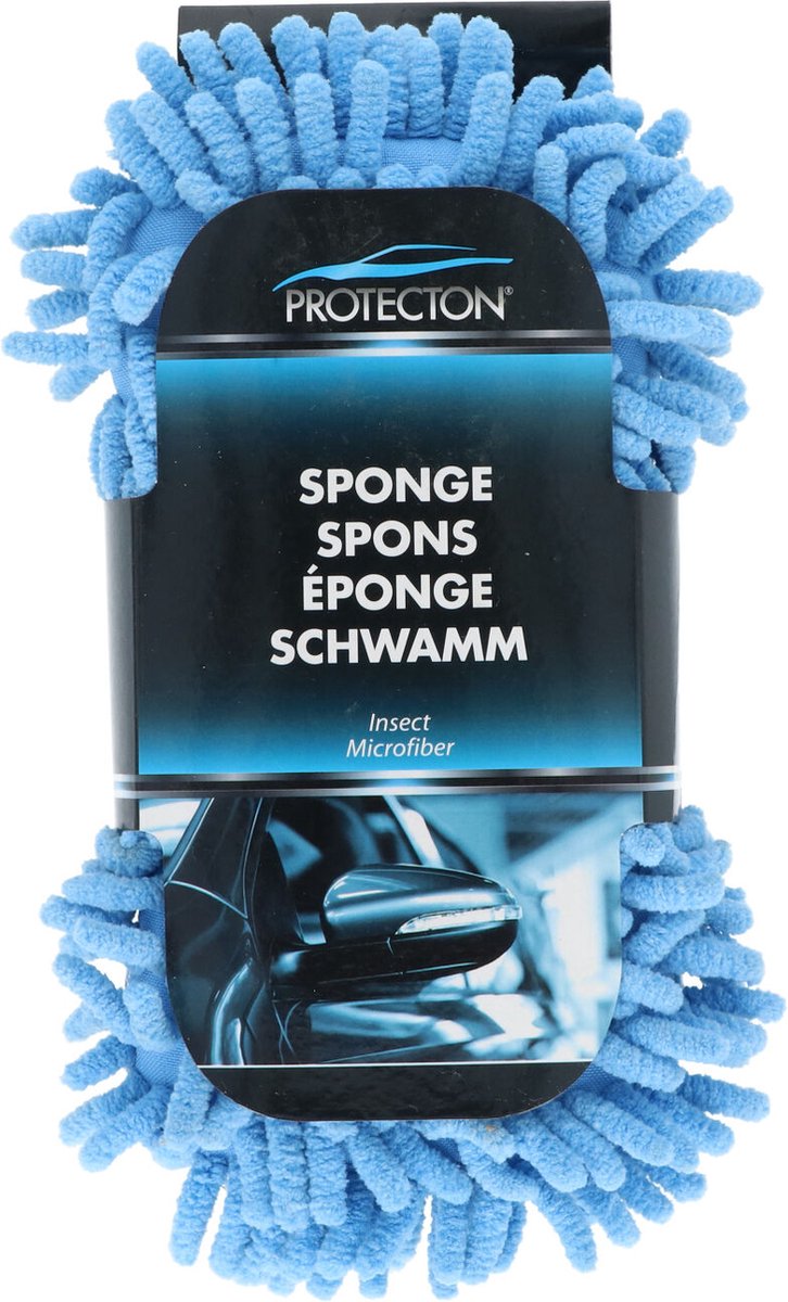 Esponja contra insectos de microfibra Protecton - solución 2 en 1 - lado con hilos de microfibra para una máxima limpieza - lado para eliminar insectos - alta absorbencia - 24x11x6cm