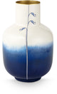 Pip studio vaas pip the blue bird - bloemenvaas van metaal - blauw - 30cm