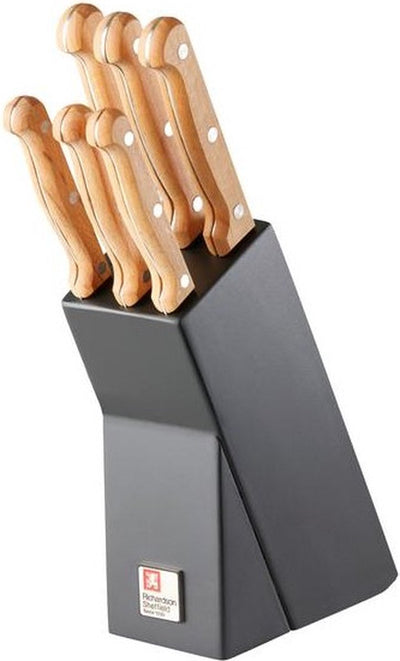 Richardson Sheffield - Ceppo portacoltelli artigianale in legno da 6 pezzi