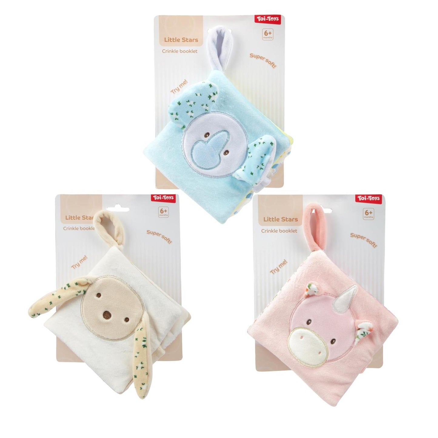 Toi-toys libro arrugado de peluche para bebé con estrellitas