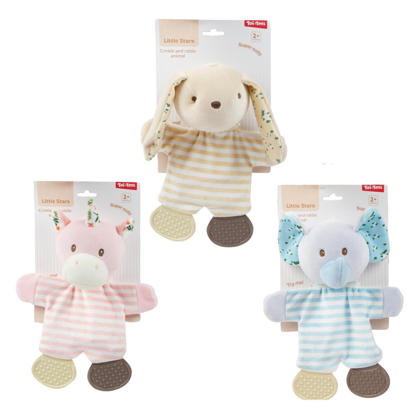 Toi-toys estrellitas paño arrugado bebé + mordedor
