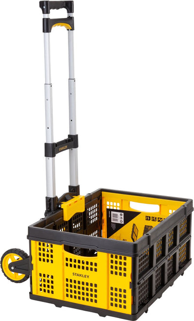 Carretilla de mano plegable Stanley sxwtd-ft501 - máx. 60 kg - con soporte para cajas - aluminio ligero - 40 x 41 x 100 cm - negro amarillo
