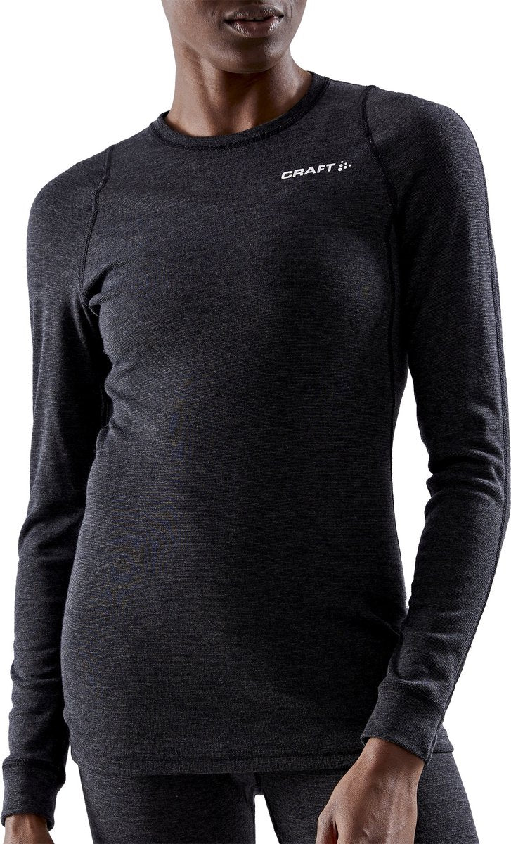 Craft - core wool merino ls tee - thermoshirt - dames - zwart - l